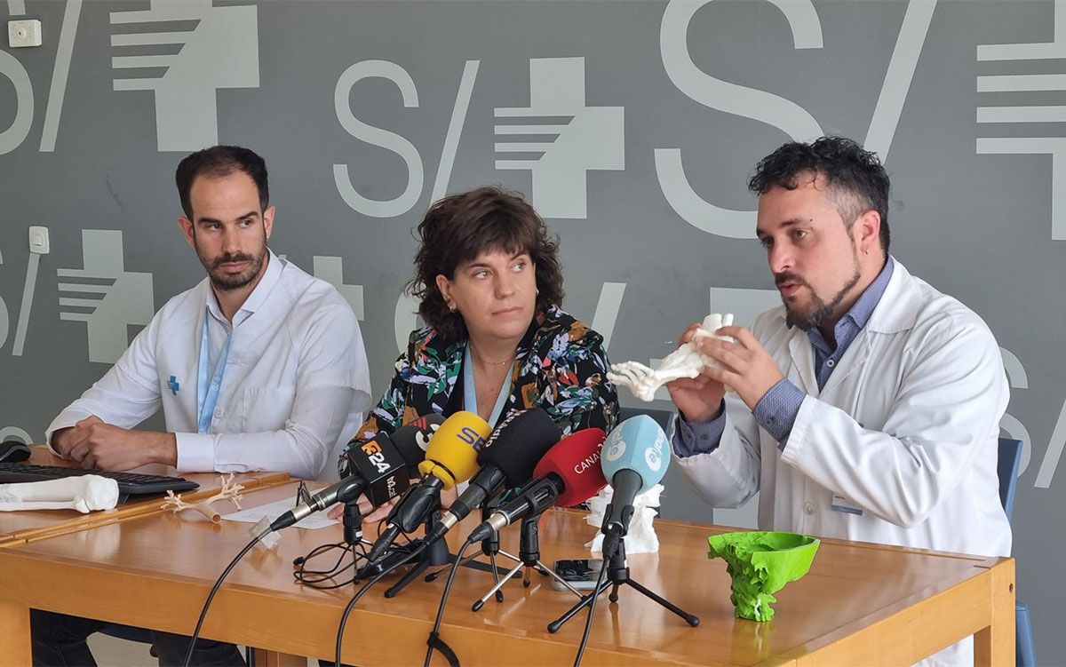 Èric Barreda, Maria Ferré i Adrià Esplugues, este dimarts en roda de premsa.