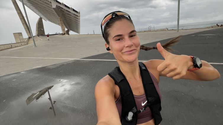 Cèlia Espanya entrenant per a la Marató de Novaa York