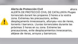 L'SMS de Protecció Civil per a la població de les comarques afectades - Nació