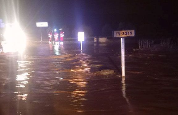 Una de les vies tallades a Ulldecona.