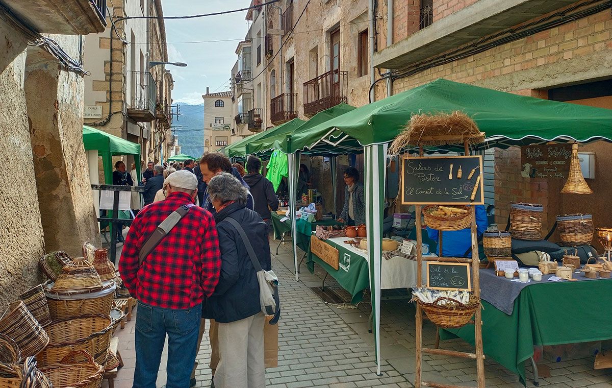 Estands de la Fira de Micropobles, a Bot.