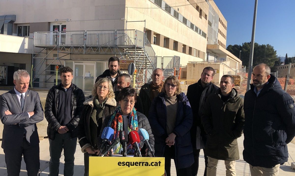 Roda premsa d'Esquerra sobre el nou Hospital universitari de les Terres de l'Ebre i la repressa de les obres al Verge de la Cinta.