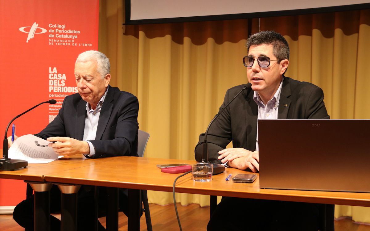 Josep-Xavier Pujol i Marc Brunet, en la roda de premsa de balanç, este divendres.