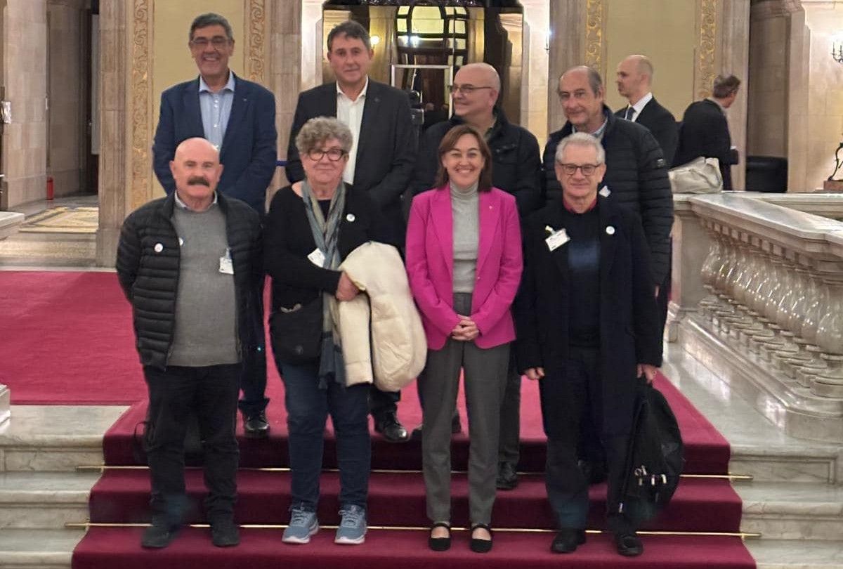 Membres de la Plataforma per un nou Hospital a les Terres de l'Ebre al Parlament de Catalunya