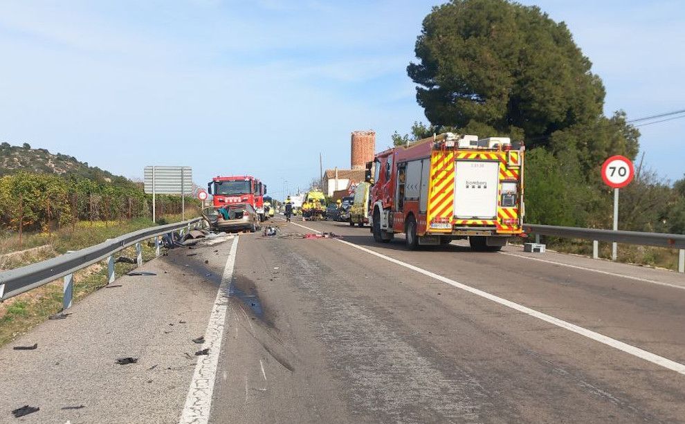 Imatge de l'accident que ha tingut lloc este dissabte al migdia.